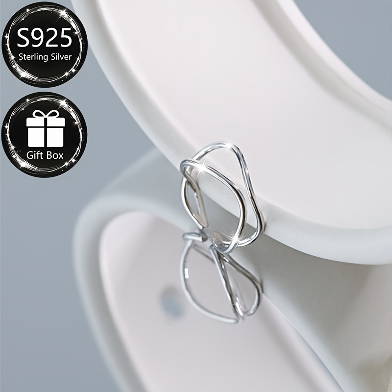 S925 Sterling Silver Double Layer Open Ring Adjustable
